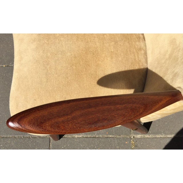 1950s Velvet & Teak Armchair from Slagelse Møbelværk, 1950s For Sale - Image 5 of 10