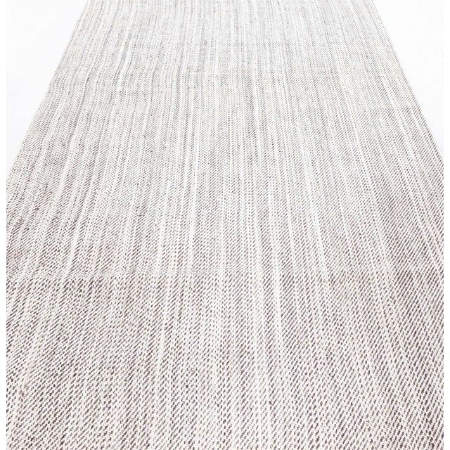 Modern Flatweave Striped Light Gray Runner "Rime" by Doris Leslie Blau For Sale In New York - Image 6 of 7