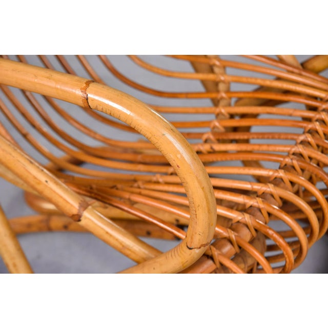 Vintage Italian Tito Agnoli Rattan Chairs - Pair For Sale - Image 11 of 13