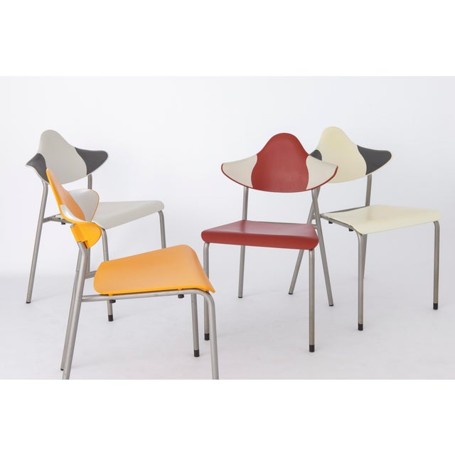 Vintage German Stacking Chairs by Samas Parlando, 1980s, Set of 4 For Sale - Image 4 of 12