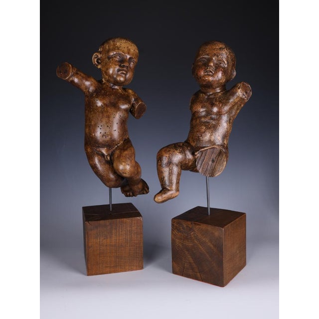 Austrian Artist, Baroque Putti / Cherubs, 18th Century, Limewood, Set of 2 For Sale - Image 4 of 18