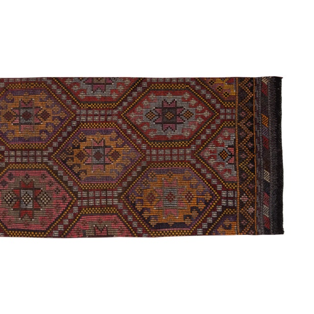Mid-Century Modern Vintage Turkish Jajim Flat Weave Runner 2'11" X 9'5" For Sale - Image 3 of 13