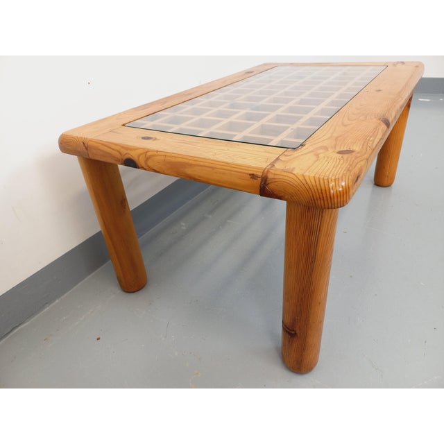Vintage Coffee Table in Pine and Glass, 1960s For Sale - Image 12 of 15