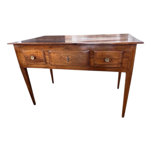 18th Century Italian Neoclassical Handcrafted Walnut Writing Desk For Sale