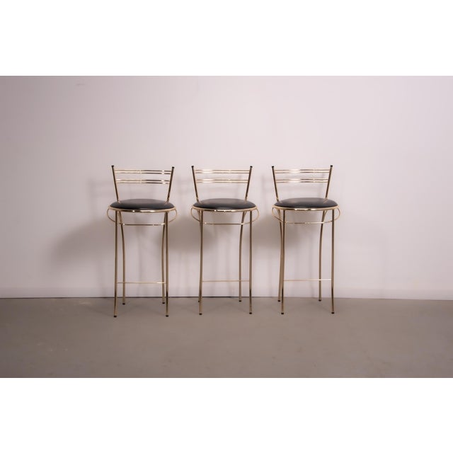 Glass Dry Bar with Bar Stools from Cidue, 1985, Set of 4 For Sale - Image 14 of 18