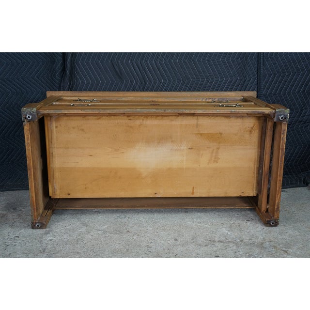 Antique Victorian Oak Two Drawer Lowboy Dresser Blanket Chest Tv Console Bench 43" For Sale - Image 17 of 17