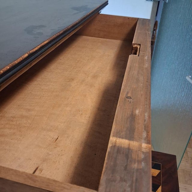 Antique Mahogany Secretary with Inlays, France For Sale - Image 14 of 16