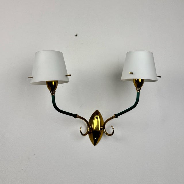 Mid-Century Italian Double Arm Wall Light, 1950s For Sale - Image 9 of 9