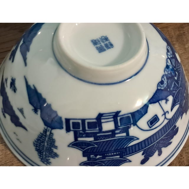 White 1990s Jingdezhen Blue and White Pagoda Design Dining Ware Set for 4 Pieces Setting 4 Total 16 Pieces For Sale - Image 8 of 15
