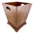 Mid 20th Century Walnut Wastebasket With Sculpted Handles and Stepped Base For Sale