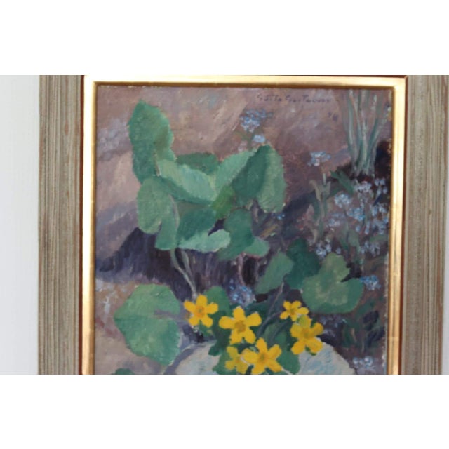Mid-Century Modern Gösta Gustavson, Bloomer, 1960s, Oil on Panel, Framed For Sale - Image 3 of 16