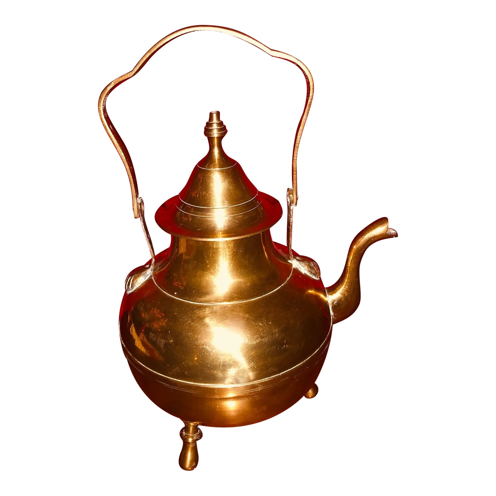 1950s Vintage Brass Tea Kettle Chairish