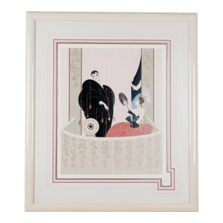 1987 Erte "Loge De Theater" Serigraph Hand Signed & Numbered Limited Edition 170/300 Framed & Matted For Sale