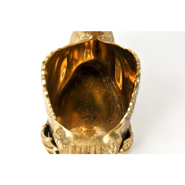 Vintage Hollywood Regency Large Brass Swan Planter Pot For Sale - Image 9 of 15