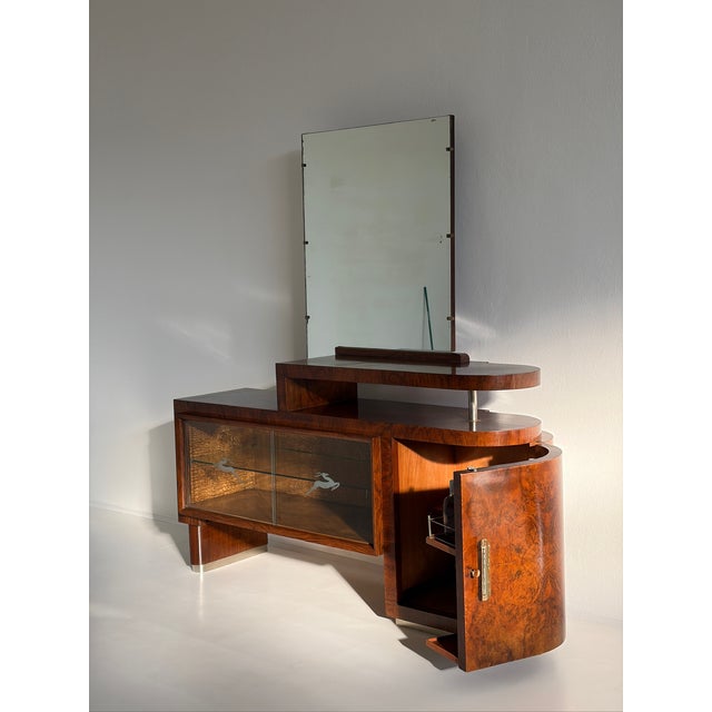 Wood Large Art Deco Sideboard with Bar Compartment, 1930s For Sale - Image 7 of 7