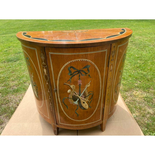 Mid 20th Century Louis XV French Style Demilune Cabinet For Sale - Image 11 of 12