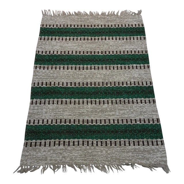 Rag Rug Swedish Mid Century For Sale