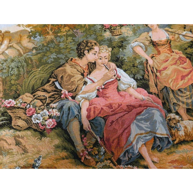Vintage French Wall Hanging Tapestry. For Sale - Image 4 of 12