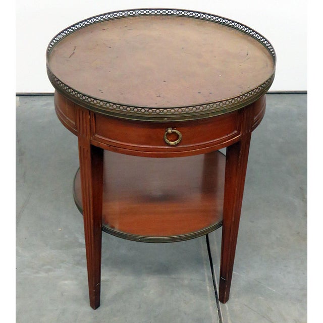20th Century Regency Style Leather Top Bouillotte Table For Sale - Image 13 of 13