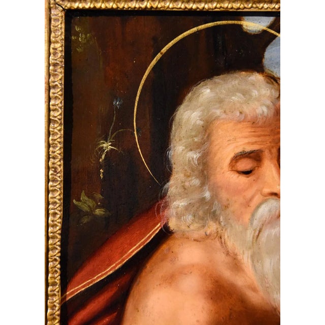 Circle of Giuseppe Mazzuoli Detto Il Bastarolo, Saint Jerome Mazzuoli, 16th Century, Oil on Copper For Sale - Image 4 of 15