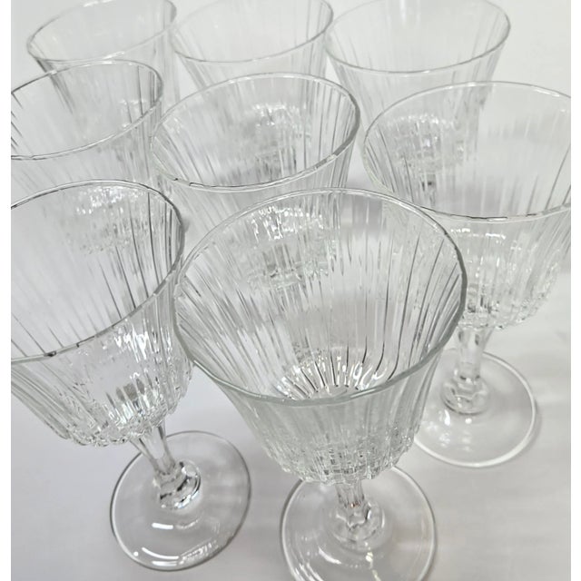 Glass Fluted French Goblets- Set of Eight For Sale - Image 7 of 12