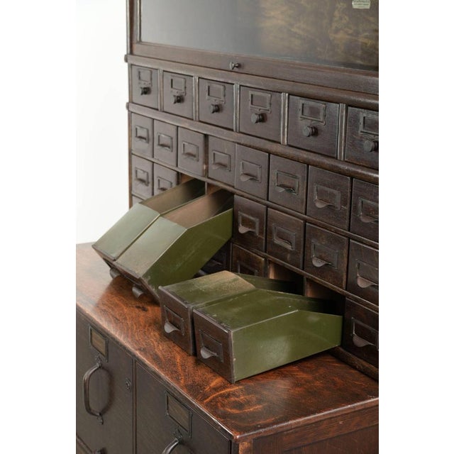 Brown Pharmacy Display Cabinet from Globe Wernicke, 19th Century For Sale - Image 8 of 15