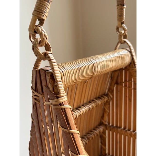 Tan Mid-20th Century Bamboo & Rattan Wine Caddy For Sale - Image 8 of 15