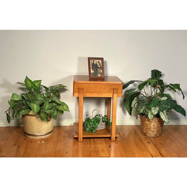Colonist Craft Solid Maple Nightstand End Side Table Single Drawer With Lower Shelf, Late 1930s-Early 1940s For Sale - Image 10 of 12