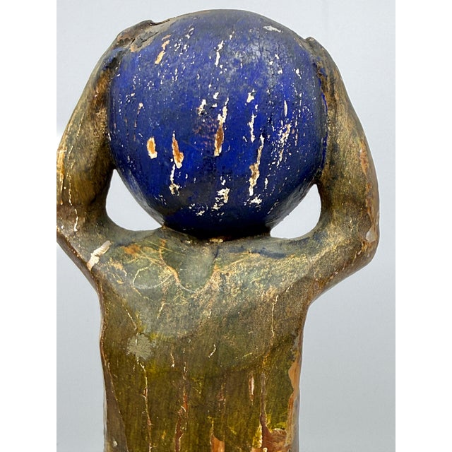 Northern Italian Carved Wood & Gessoed Atlas with Celestial Globe Circa 1800 For Sale - Image 15 of 18