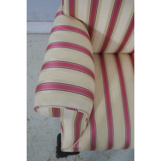 Traditional Vintage Upholstered Georgian Style Rolled Arm 6 Leg Loveseat For Sale - Image 3 of 18