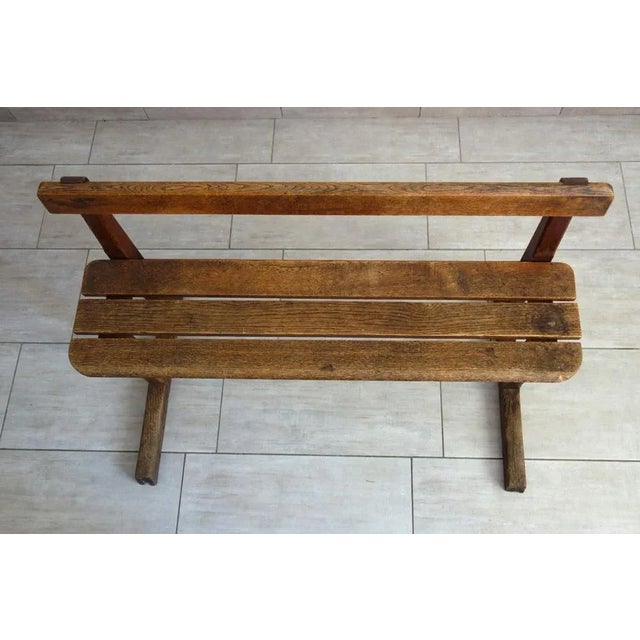 1950s Rustic School Bench, 1950s For Sale - Image 5 of 9