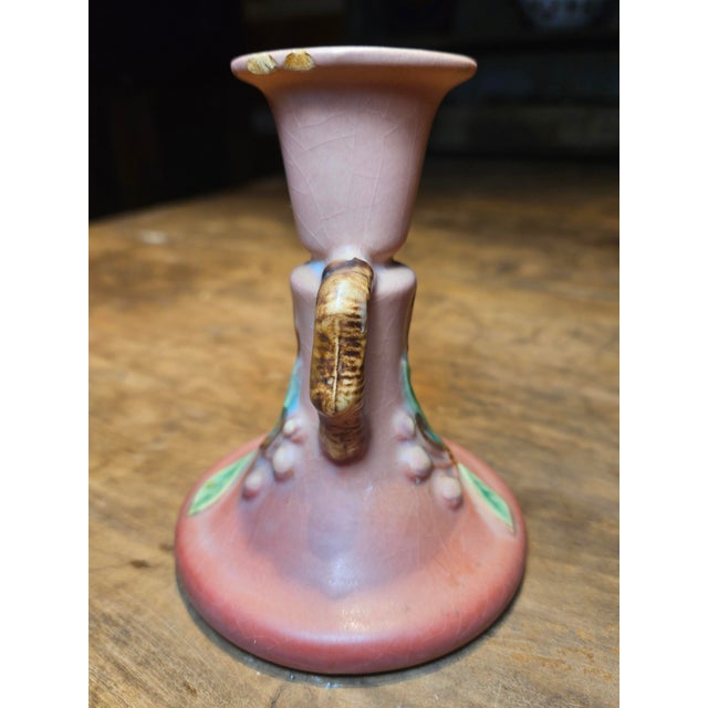 1940s Roseville Snowberry Candle Holder For Sale In Charlotte - Image 6 of 8