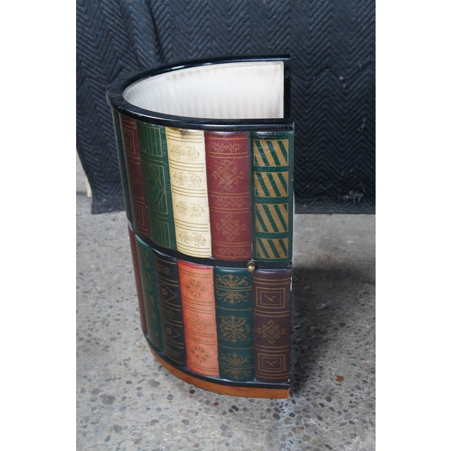 Wood Late 20th Century Design Toscano Nettlestone Library Ensemble Faux Book Nesting Game Table Chairs For Sale - Image 7 of 16