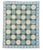 Mid-Century Modern Handmade Woolen Flat Weave Swedish Pattern Sky Blue and Forest Green Area Rug - 9'x14' For Sale - Image 3 of 17