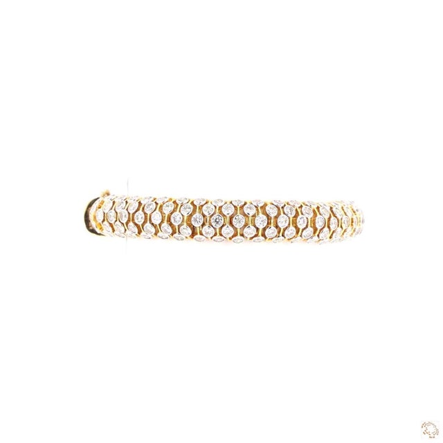 Metal 11.95 Carat Round Brilliant Cut Diamond Gold Bracelet For Sale - Image 7 of 8