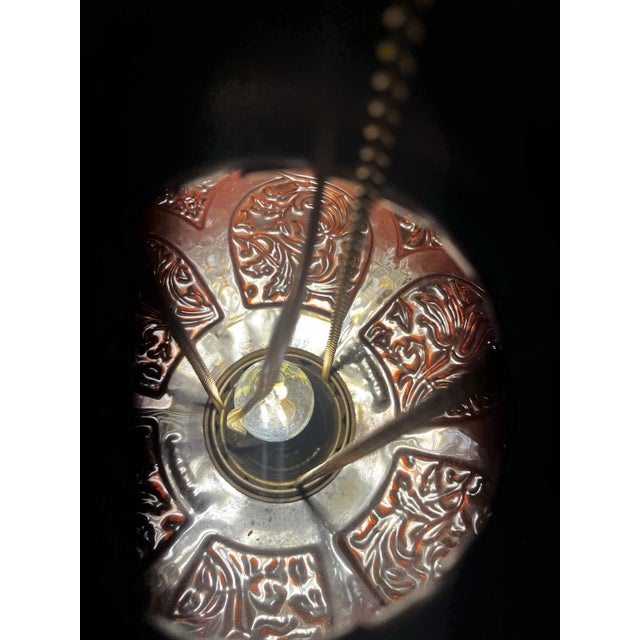 19thc French Napoleon III Red Art Glass Hanging Lantern Fixture Signed by Baccarat For Sale - Image 12 of 18