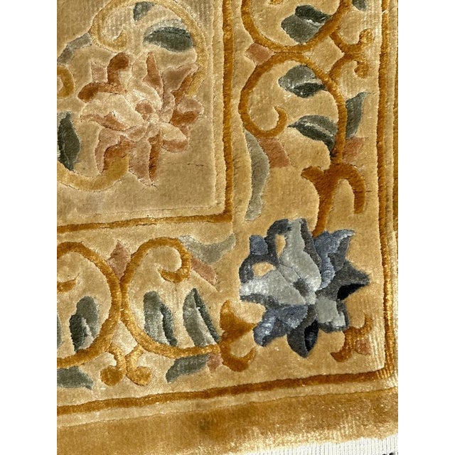 1990s Small Vintage Chinese Silk Rug, 1990s For Sale - Image 5 of 18