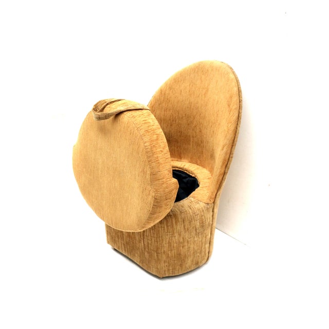 Vintage Yellow Chair with Storage Space, 1960s For Sale - Image 4 of 8