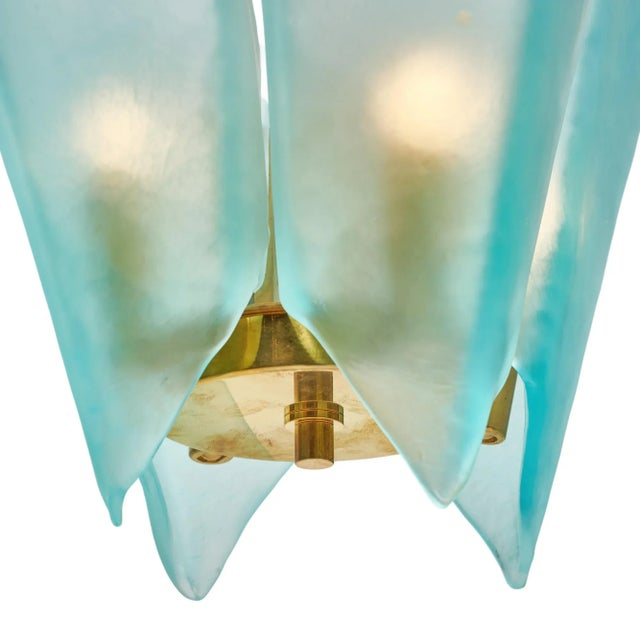 Metal Pair of Murano Glass Blue Pendants For Sale - Image 7 of 9