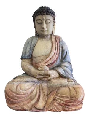 Large Wooden Medicine Buddha 30" H