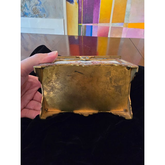 Bronze Mid 19th Century Antique Museum Quality Bronze Champleve Jewel Box For Sale - Image 8 of 13