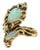 14KY Vintage Opal(3.86) & Diamond(0.12) Statement Ring, size 6.75 For Sale