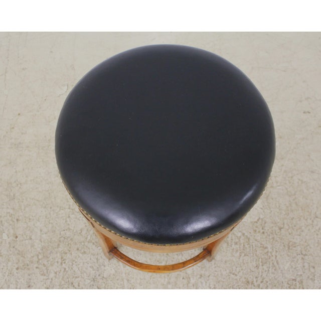 Rustic Pair Guy Chaddock Revolving Rustic Leather Stools For Sale - Image 3 of 10