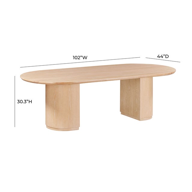 Tan Marlow Natural Wood Oval Dining Table For Sale - Image 8 of 9