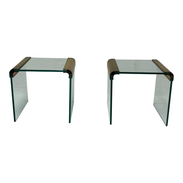 Leon Rosen for Pace Collection Glass Side or End Tables For Sale
