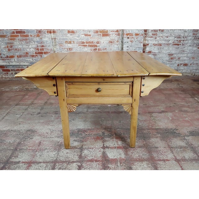 Brown 19th Century French Farmhouse Pine Drop Leaf Dining Table For Sale - Image 8 of 13