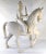 1980s Large Vintage Japanese Man on Horse Figural Wooden Sculpture Statue For Sale - Image 5 of 7