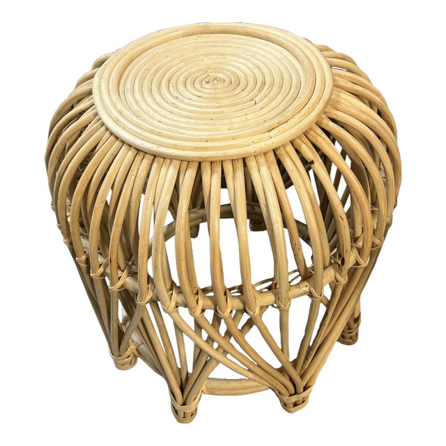 Boho Chic Rattan Drinks Table | Chairish