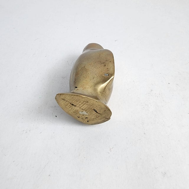 Mid Century Brass Penguin Figurine Vintage 1970s Petite 3.5” Tall For Sale - Image 4 of 11