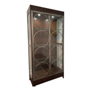 1990s Ethan Allen Art Deco Display Curio Cabinet For Sale